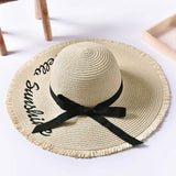 Summer embroidery straw hat for women, wide brim, sun protection, suitable for beach, adjustable fold neat