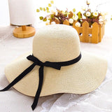 Summer embroidery straw hat for women, wide brim, sun protection, suitable for beach, adjustable fold neat